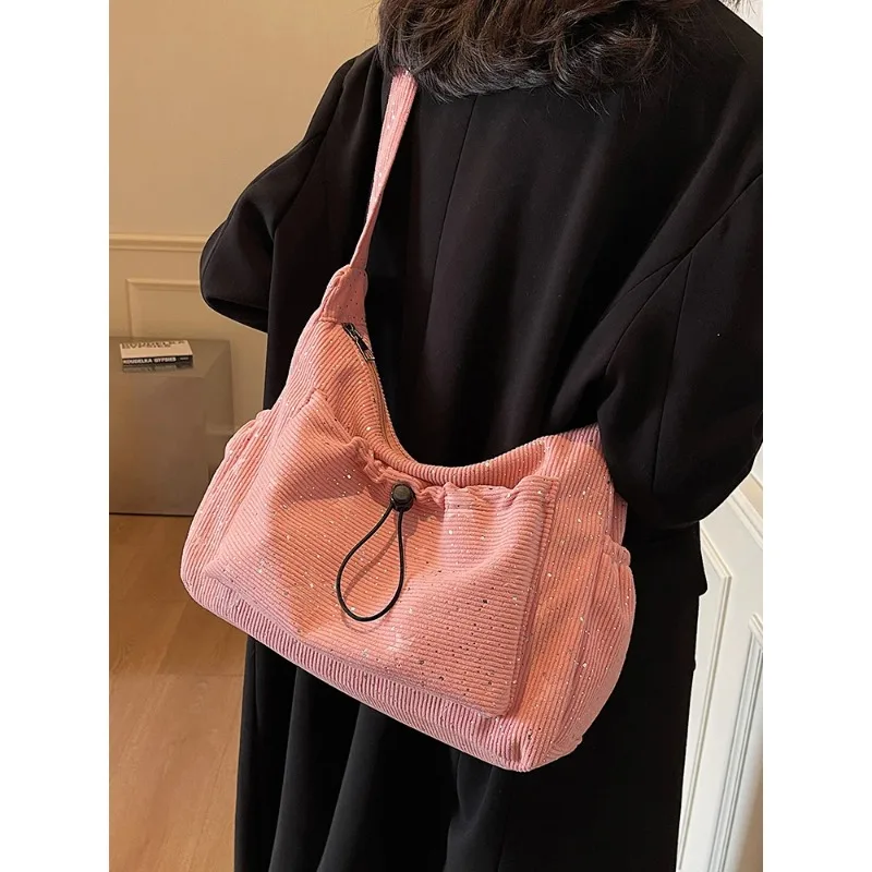

Women's Tote Bag Casual All-Matched Solid Color Soft Shoulder Bags Versatile Large Capacity Daily Commute Crossbody Packs