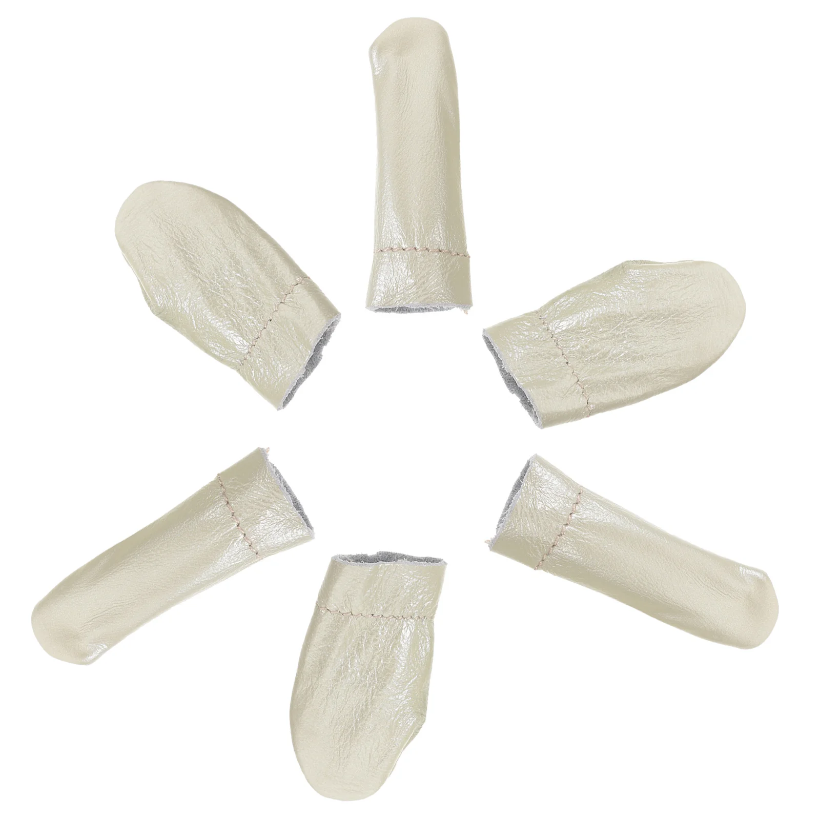 6 szt. Grube ochraniacze na palce z skóry bydlęcej do robótek dziewiarskich, haftu, szycia, rękodzieła, nakładki na kciuk i palec środkowy, izolowane, wygodne