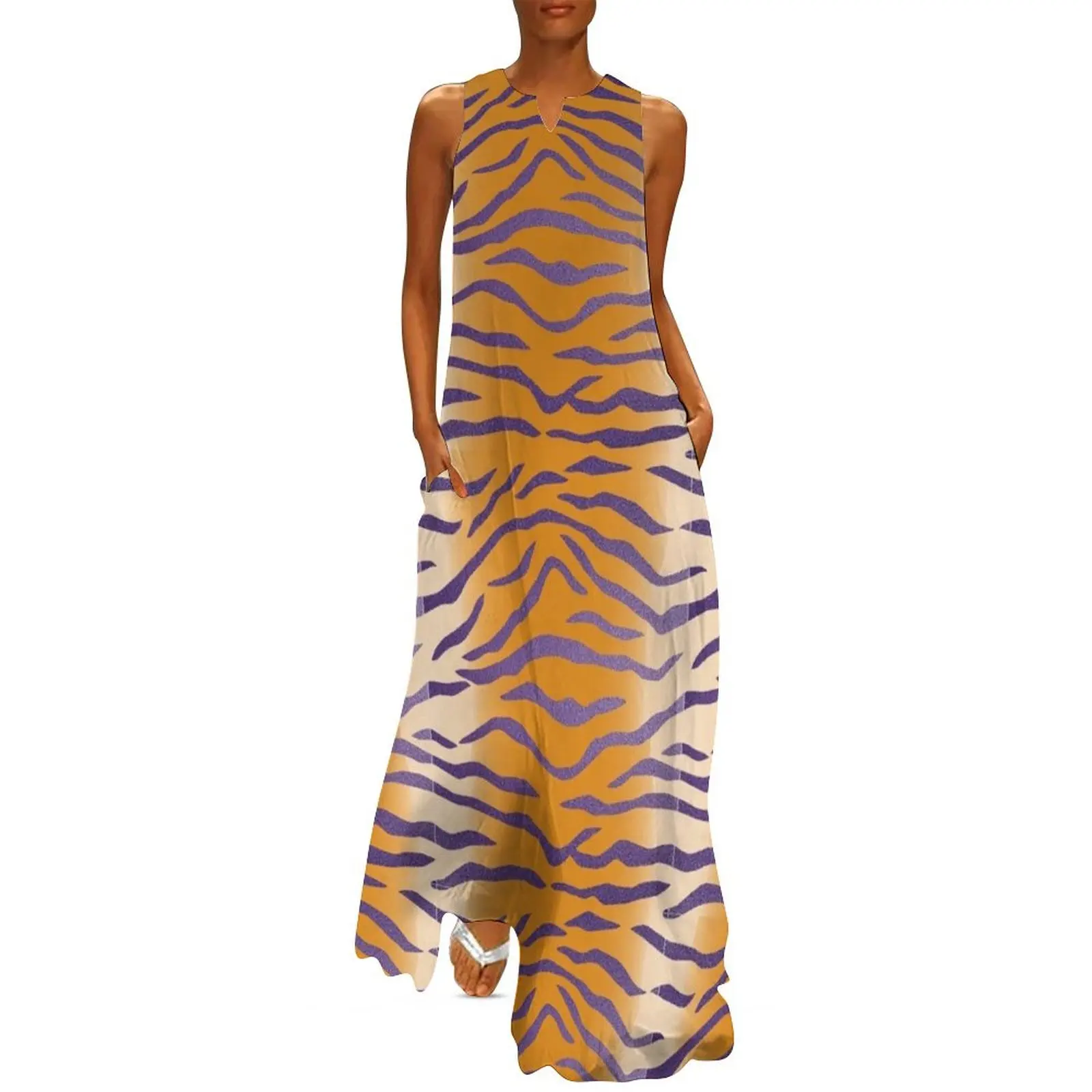 

LSU Tiger Stripes 4 Long Dress dresses korean style women party dresses beach outfits for women Dress