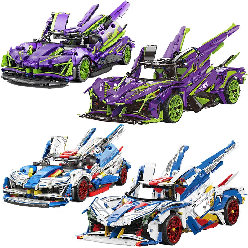 

Technical Hypercar Racing Car Building Blocks High-tech Super Sportcars Assemble Bricks Model Vehicle Toys Kids Adult For Gift