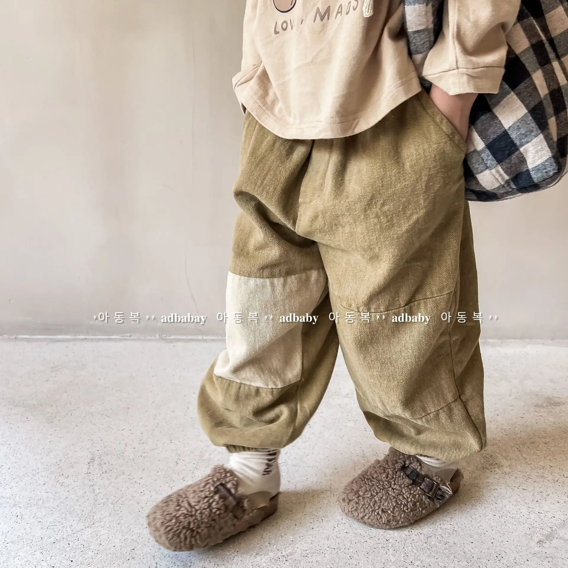 2024 Autumn New Children Harem Pants Loose Boys Pocket Trousers Cotton Kids Casual Pants Baby Girls Long Pants Infant Clothes