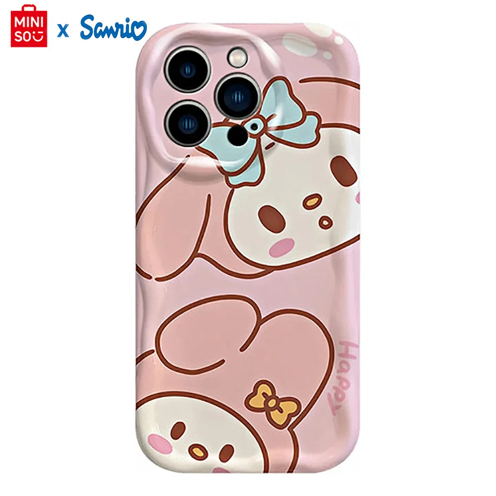 Miniso X Sanrio Hello Kitty My Melody Phone Case For iPhone 11 16 15  14 13 12  Pro Max Mini Plus Promax Soft Cases Cover