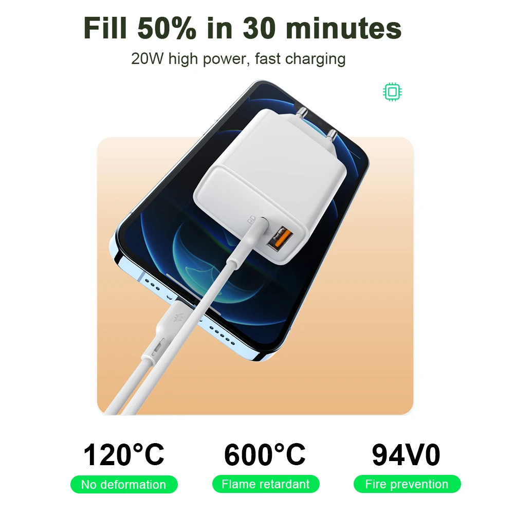 20W USB PD Fast Charger QC3.0 Phone Charge Adapter For iPhone 14 Pro Xiaomi Samsung Huawei Mobile phone Portable Charger EU/US