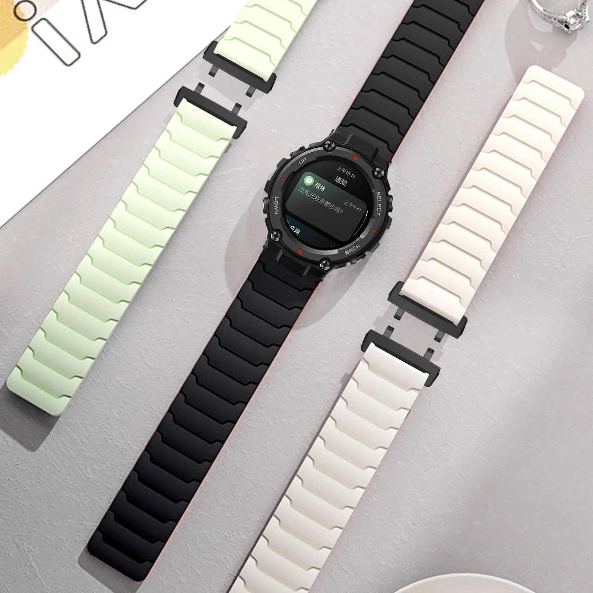 الفرقة المغناطيسية ل Amazfit T-rex 3/2 استبدال سوار سيليكون حلقة حزام ل Amazfit T-Rex/T ريكس برو درع الرياضة حزام الساعات