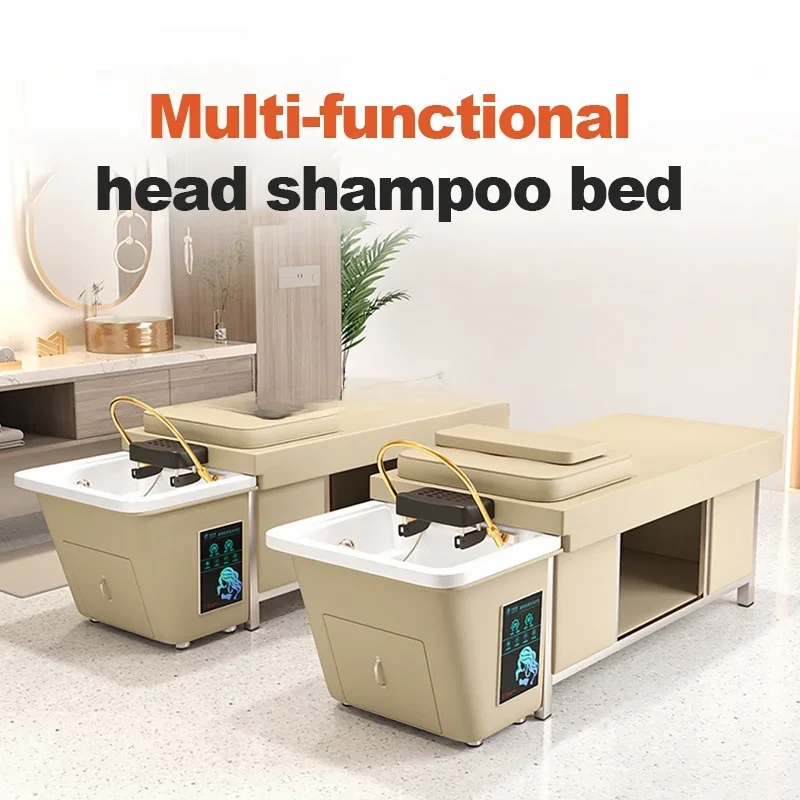 Head Spa Hair Washing Shampoo Bed Sink Basin Water Circulation Head Steamer Treatment Shampoo Backwash Bed Chair Massage