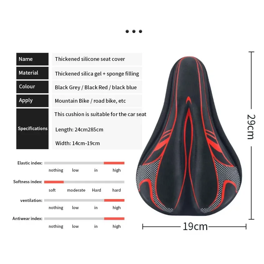 3D Mtb Saddle GEL Bicycle Seat Cover Men and Women Mtb Road Bike Bicycle Products Accessories Carbon Journey Parts Cycling