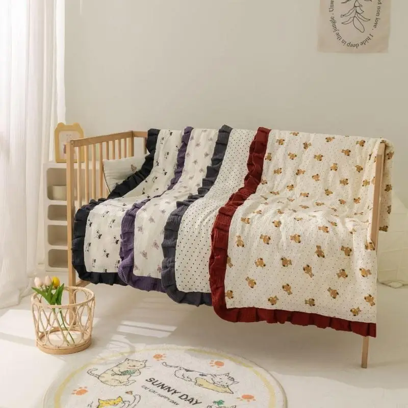 Colchas cama infantis F3KC, cobertor para recém-nascidos, presente chuveiro para berço carrinho criança