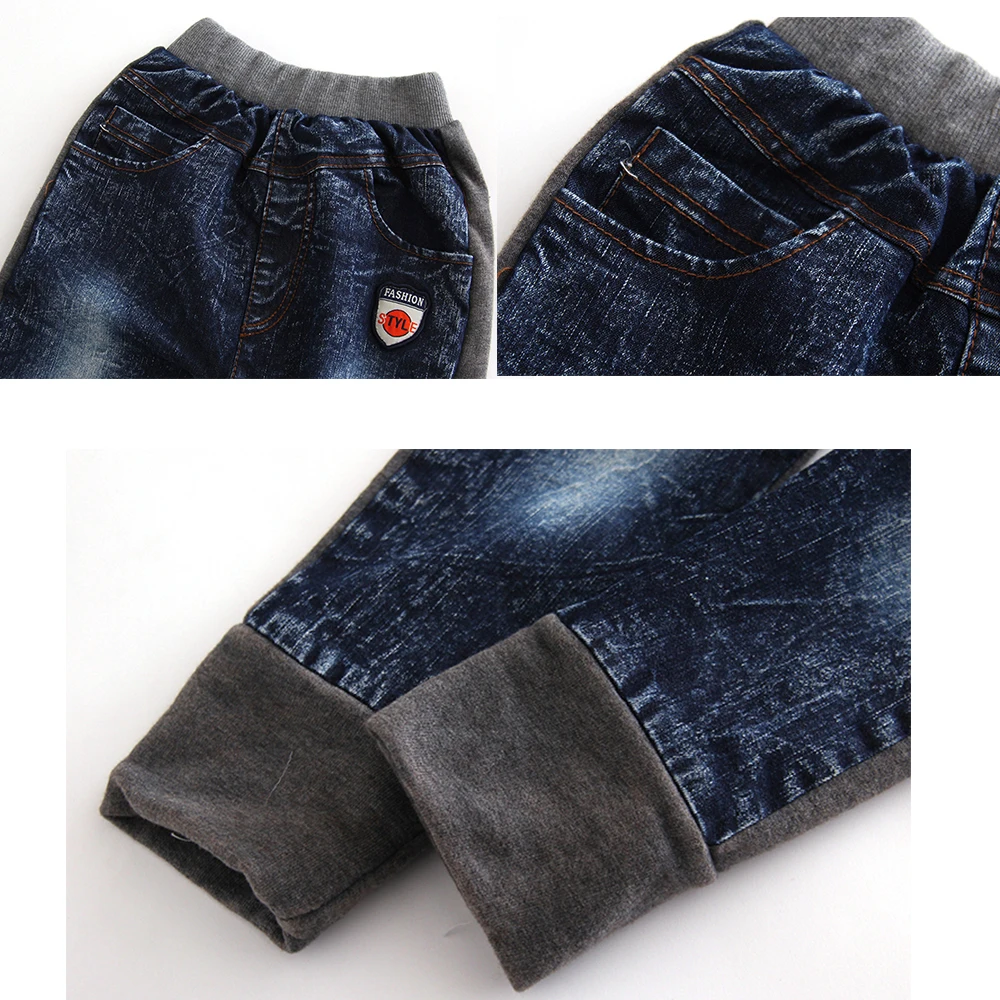 Boys Girls Jeans Kids Cotton Casual Pants Fashion Letter Printed 2022 Spring Autumn Denim Trousers 4-8Year Children\'s Clothes