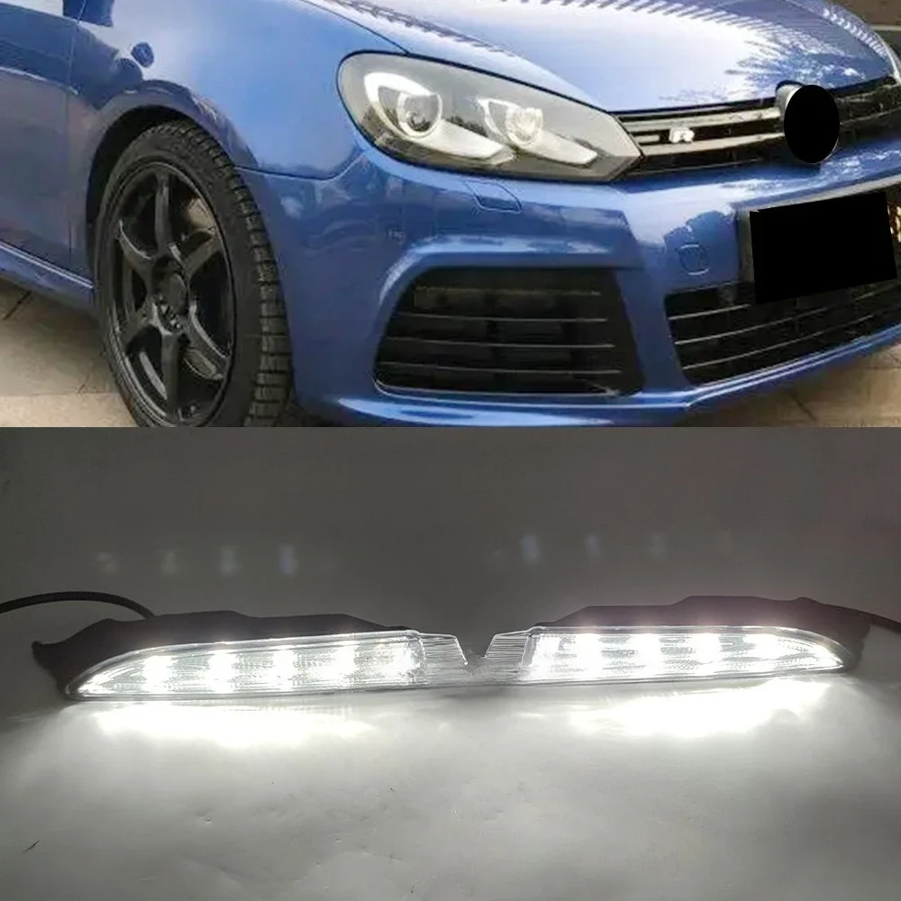 Подходит для Volkswagen 6-го поколения Golf R Ходовые огни Golf R20, передняя панель, противотуманные фары, высота 6, модифицированный дневный ряд