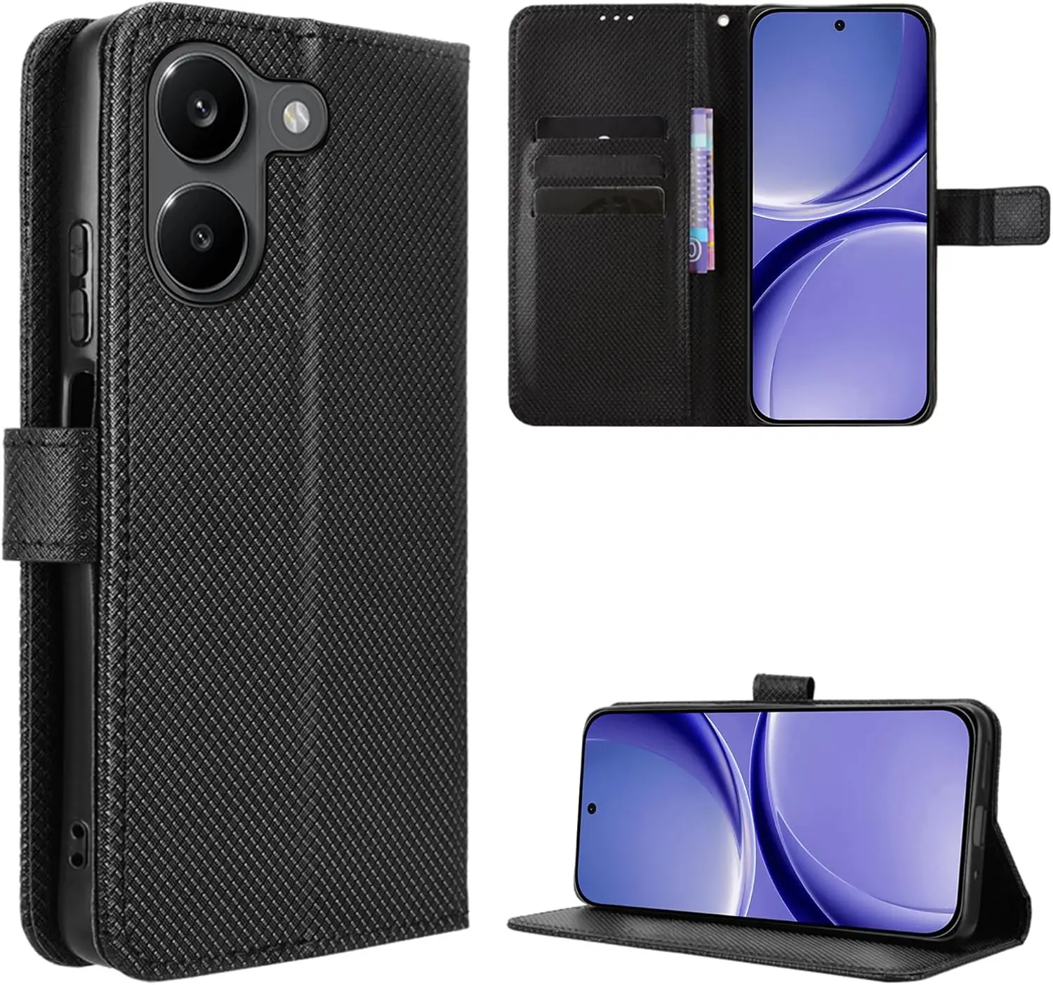 Plain Leather Flip Wallet Case For Xiaomi Poco X8 Pro Max Magnetic Book Cover Holder Capa Coque Fundas Shell