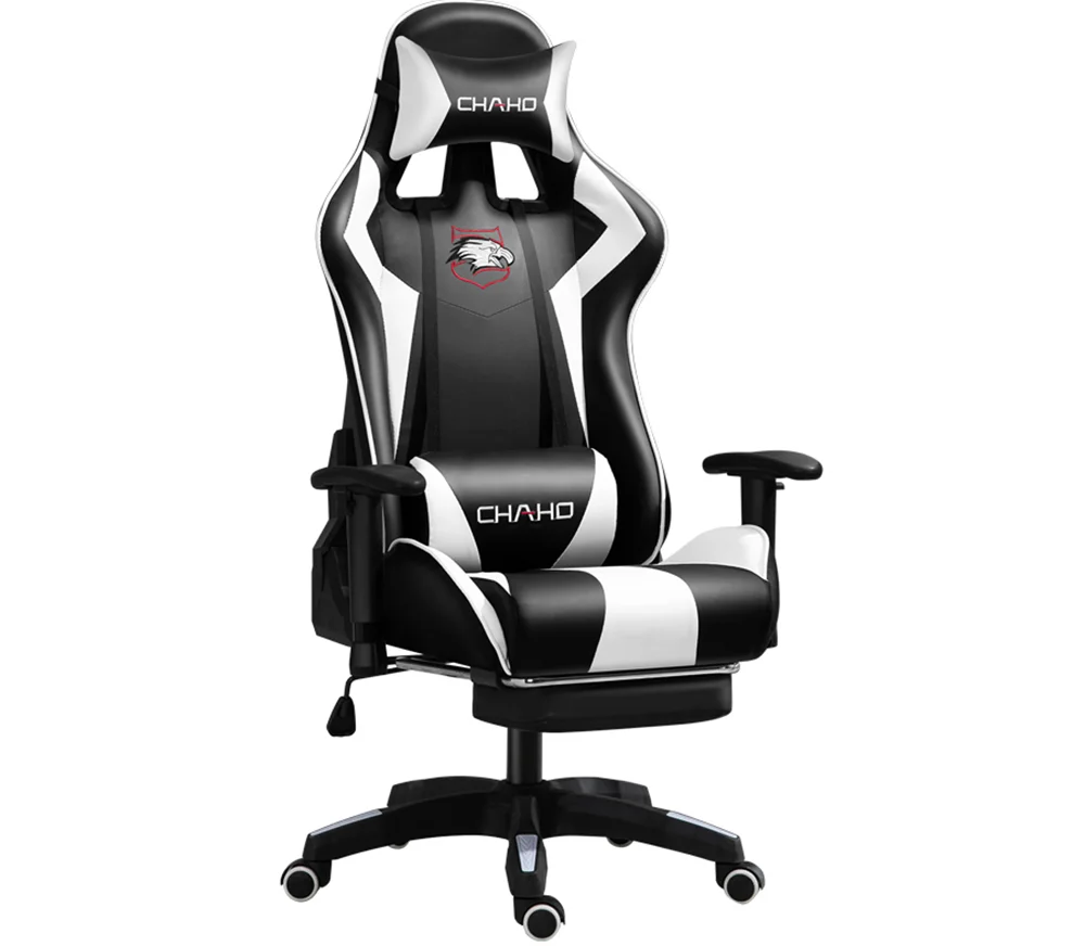 for PVC Synthetic Leather Gaming Chair With Footrest Office Gamer Computer Racing Chair