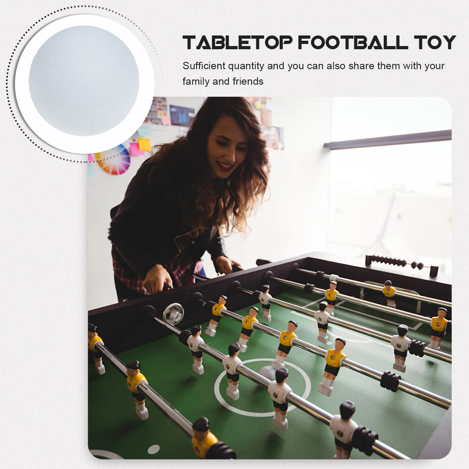 

3Pcs Table Soccer Balls Professional Foosball Replacement Mini Balls for Tabletop Football Machine Wear-Resistant Easy Storage