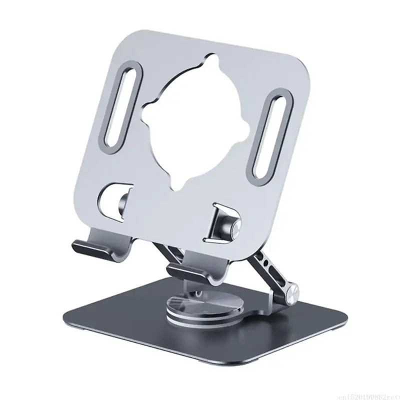 D5BB Sturdy Metal Tablets Stand Foldable Adjustable Rotatable Holder for 4-12.9inch Tablets Phones Desktop Use Entertainment