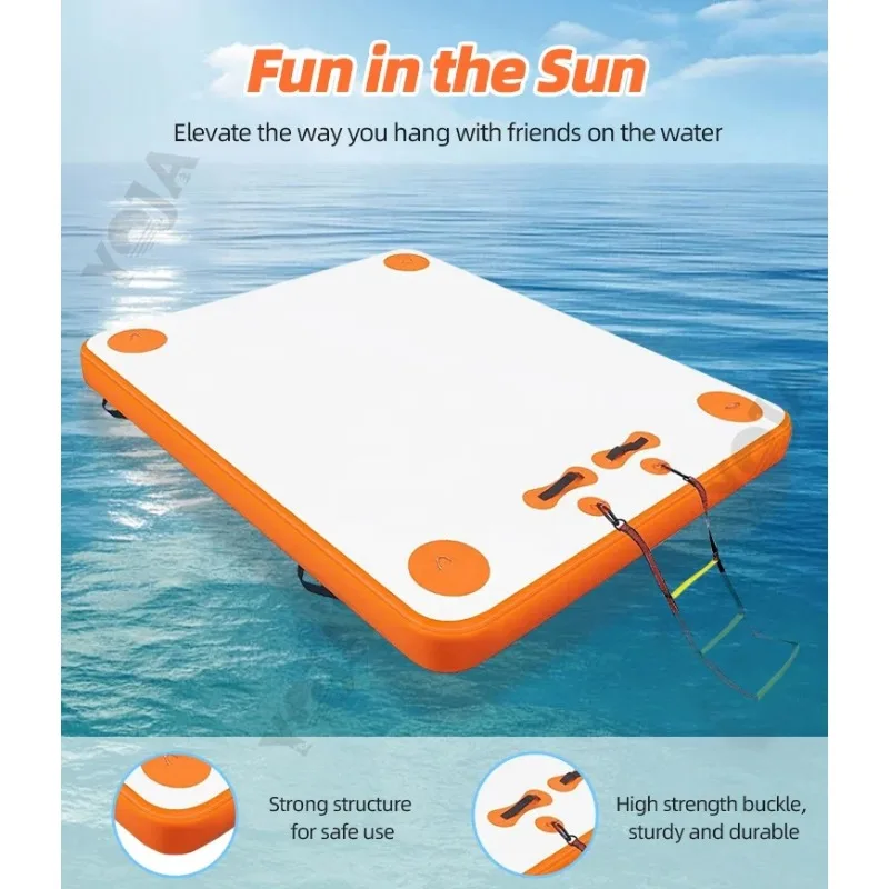 Inflatable Water Floating Platform Non-slip Mat Reclining Chair Yacht Boardwalk Marina Floating Bed Floating Row