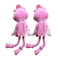 Squid Shape Plush Dog Chew Toys, Cute Octopus, Puppy, Small, Medium Dogs, Squeaky, Bite Resistant Toy, Pets Accessories