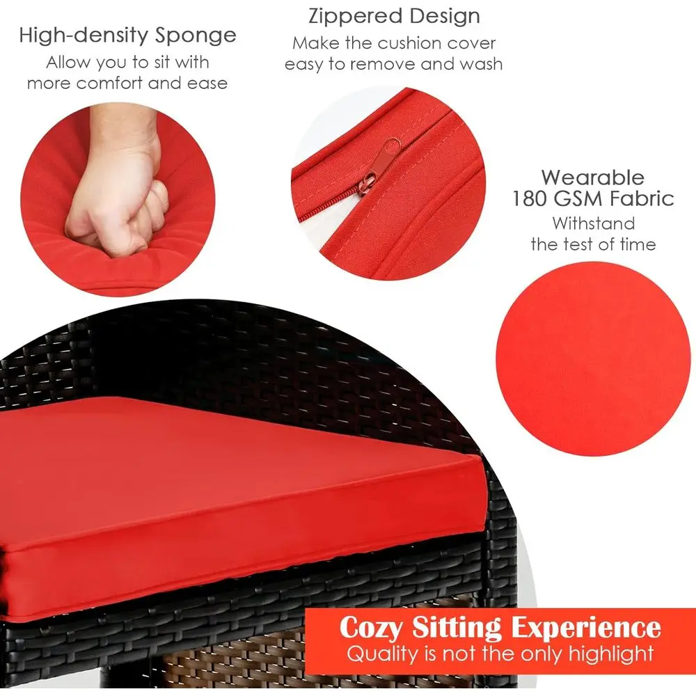 4-Piece Rattan Outdoor Furniture Set with Loveseat, Chairs, and Glass Coffee Table for Garden, Backyard, and Patio Conversation