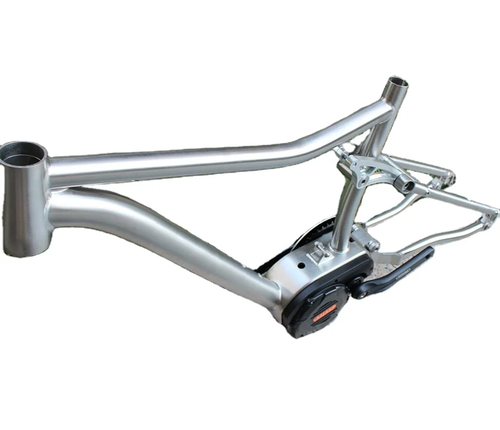 New Designed Titanium MTB Bike Frame With Bafang Motor Bridge / Pinion Gear Box