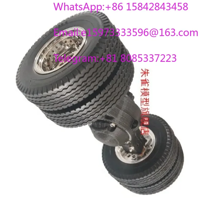 1/14 Scale Heavy Tractor Truck Model Mid Axle Rear Drive Heavy Duty Vehicle Kit Parts
