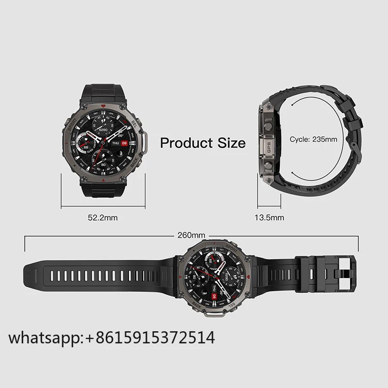 TLCRETE جديد وصول DM58 GPS ساعة ذكية مقاوم للماء في الهواء الطلق 500mAh بطارية AMOLED عرض سيليكون مكالمة هاتفية Smartwatch #6