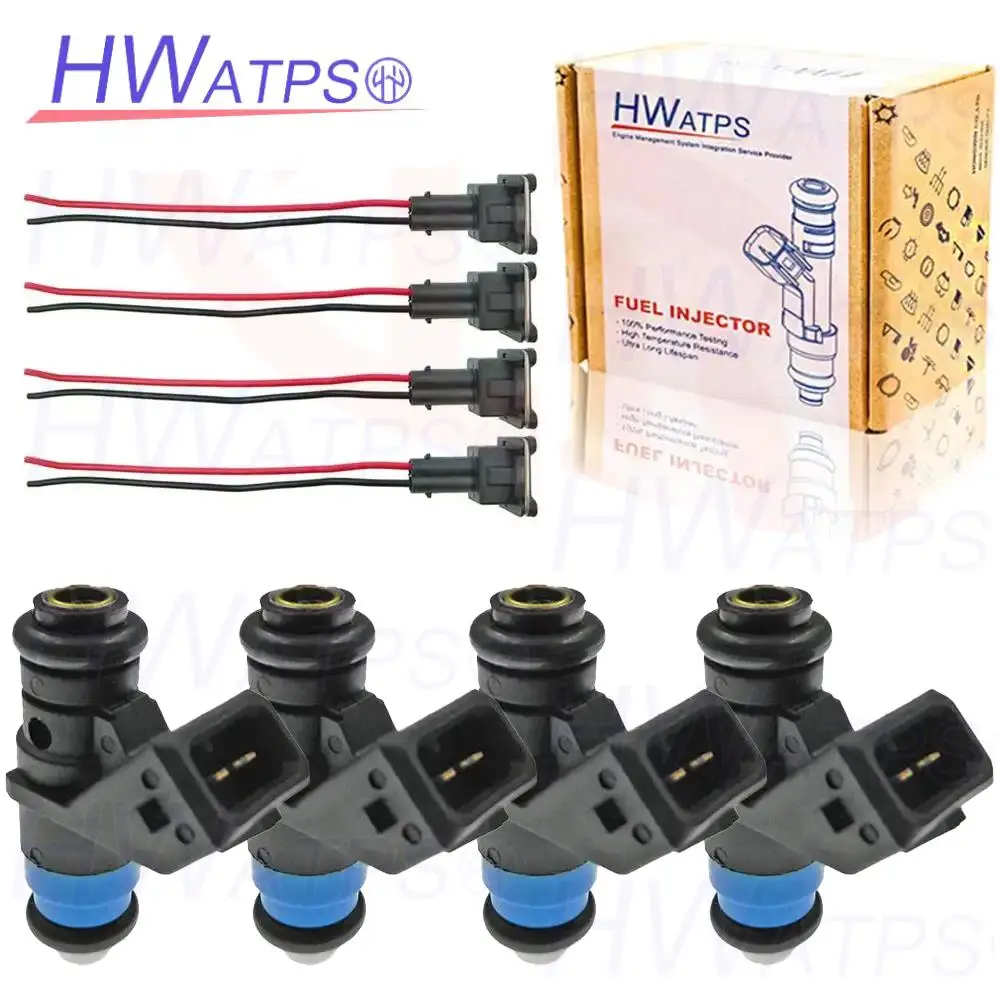 4 Uds boquilla de inyector de combustible conector H132254 para Renault Logan Duster Sandero Clio Megane Scenic Modus 1.4L 16V H-132-254