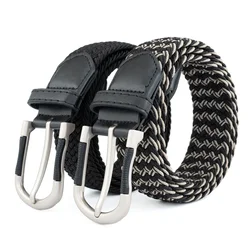 Women Men's Stretch Woven Braided Belt, Golf Casual Jeans Belts, Fashion Elastic Belts, Nylon Work Belts for Pants Shorts