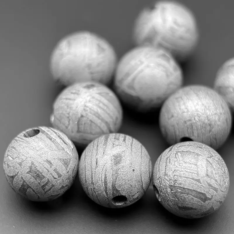 1Pcs 6mm 8mm 10mm Altay Meteorite Beads Rare Natural Meteorite Falling Stone Decoration Handmade DIY Handicraft Ornament Gift view 2