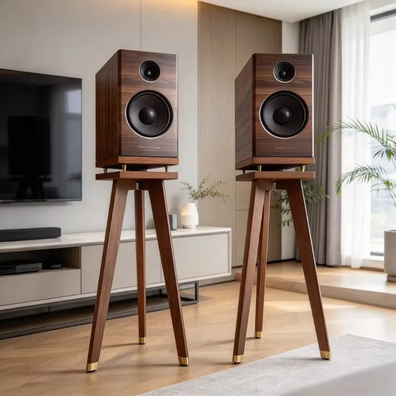 Solid Wood Speaker Stand, Surround Sound Floor Stand, HIFI Rack Bookshelf Speaker Stand, Audio Equipment Stand
