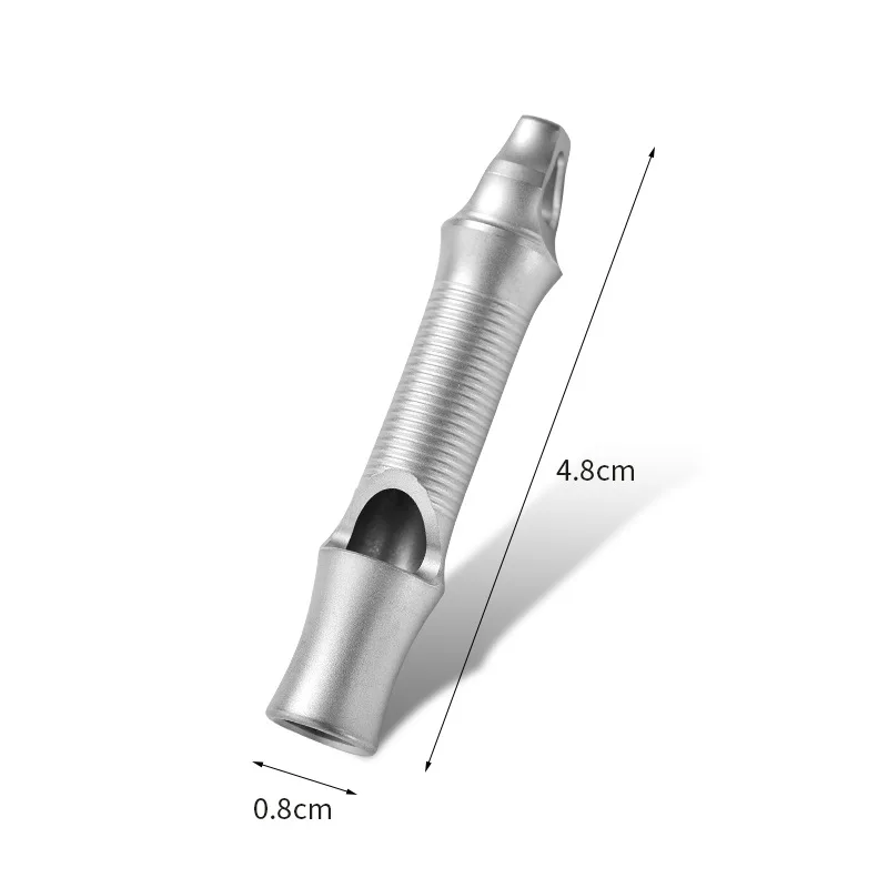 Diseño de fábrica, nueva hervidor con silbido, Mini llavero con silbato portátil de acero inoxidable, silbatos de alto decibelio con cordón