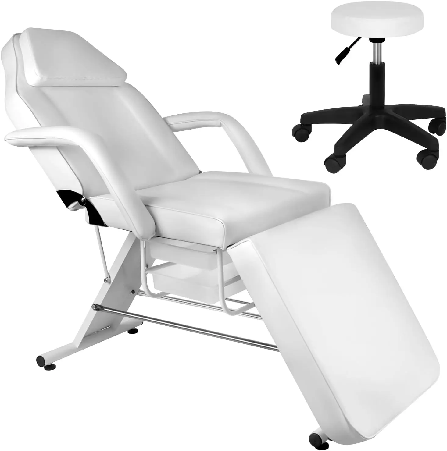 3-Section 70.8-Inch Lash Bed, Facial Bed Massage Table Adjustable Tattoo Chair, Multi-Purpose Facial Bed Table, Salon Chair