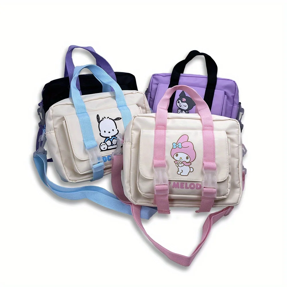 1 Stuks Sanrio Cartoon Handheld Schoudertas Met Schuine Achterkant Waterdichte Postbode Tas Make-Up Tas Contrast Kleur Dames Casual Tas