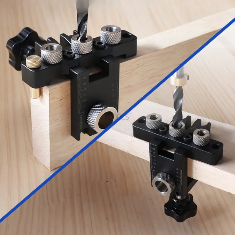 3in1 Verstelbare Plug Jig 8/10/15Mm Plug Boor Geleiset Houtbewerkingszak Gat Jig Boorzoeker Houten Paneel Splitsen