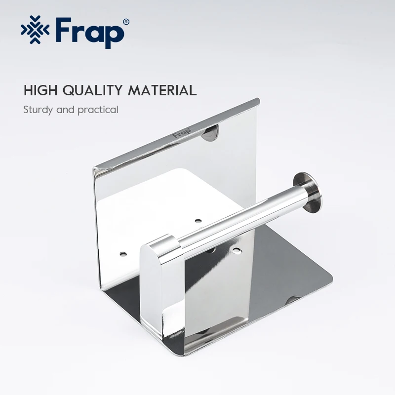 Frap Black/Chrome Paper Holder Bathroom Hardware Accessories Stainless Steel Phone Rack Wall Mounted Toilet Roll Paper Shelf