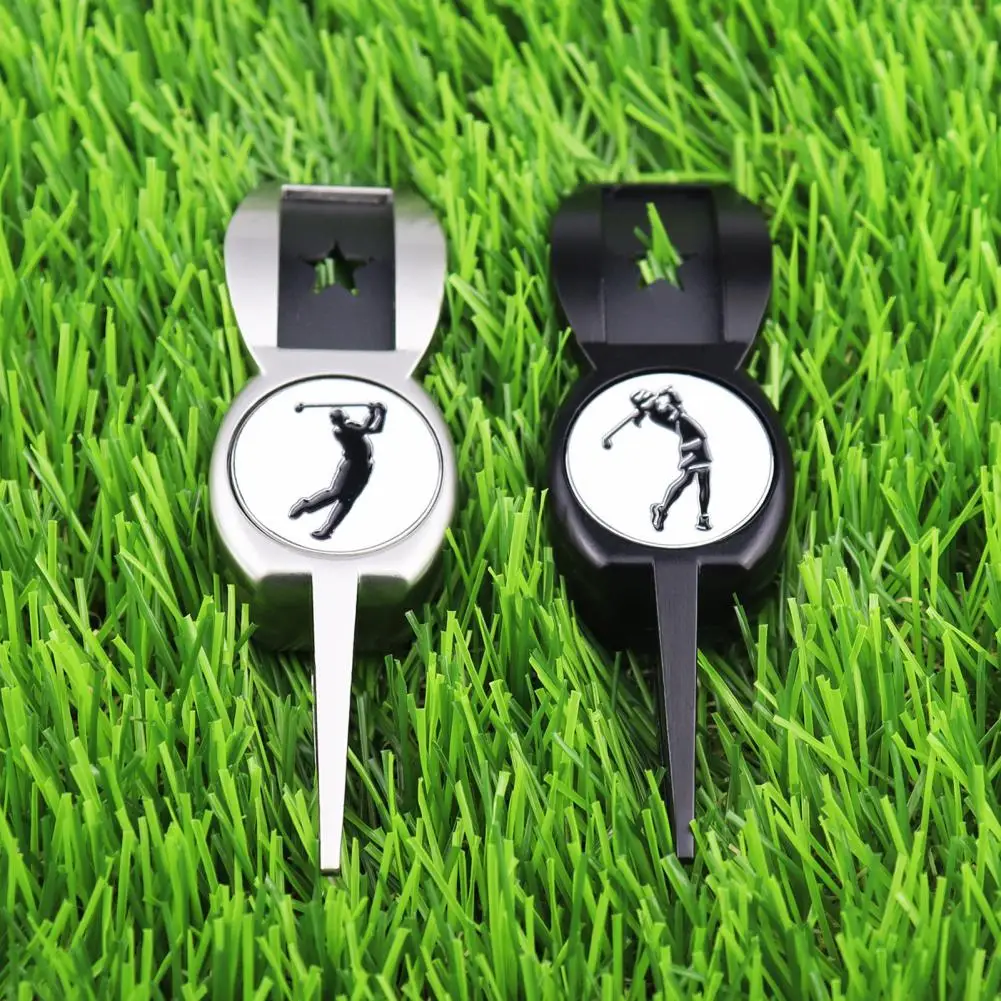 Zinco liga Golf Pitch Marker, destacável Mark Scriber, Lawn Restoration Design, garfo verde Divot, suprimentos de golfe, 4 em 1