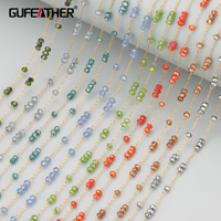 GUFEATHER,1m/lot,C343,diy chain,stainless steel,glass beads,hand made,charms,jewelry making findings,diy bracelet necklace