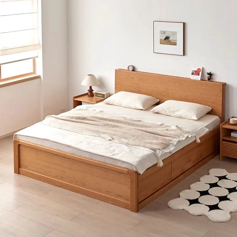 

Customizable North American Cherry Full Tall Box Bed Storage Bed
