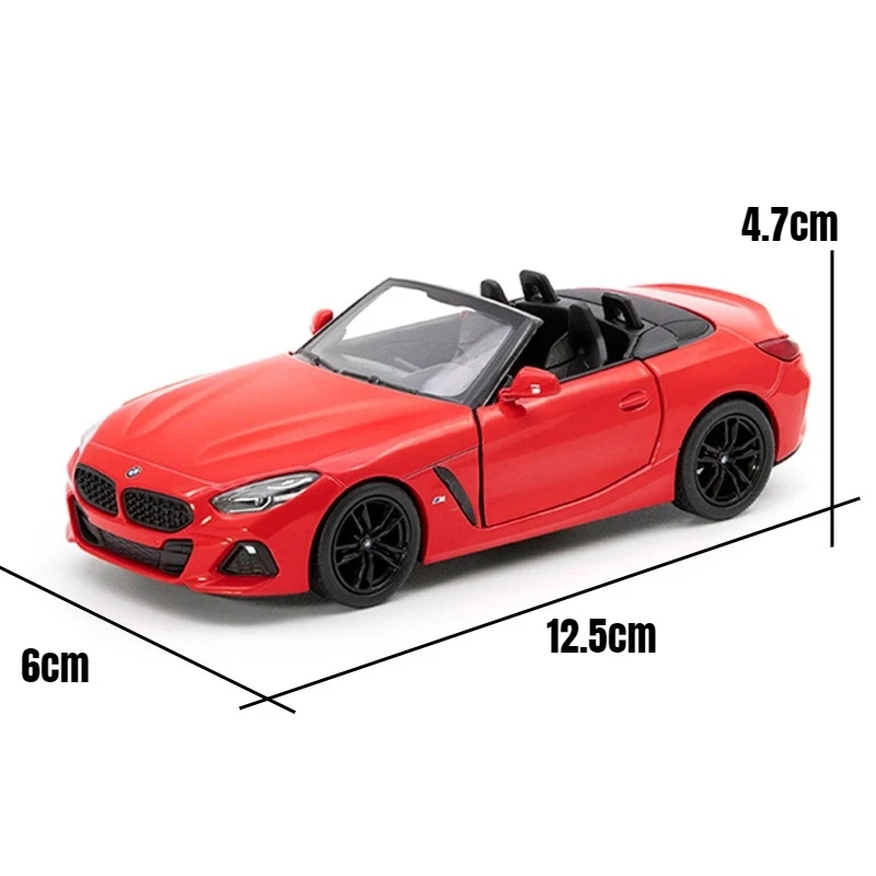 รถ Z4ของเล่น1:34โมเดลรถยนต์สปอร์ตอัลลอยแบบเปิดประทุนของเล่นรถแข่งรถโมเดลจำลองของสะสมของขวัญสำหรับเด็ก