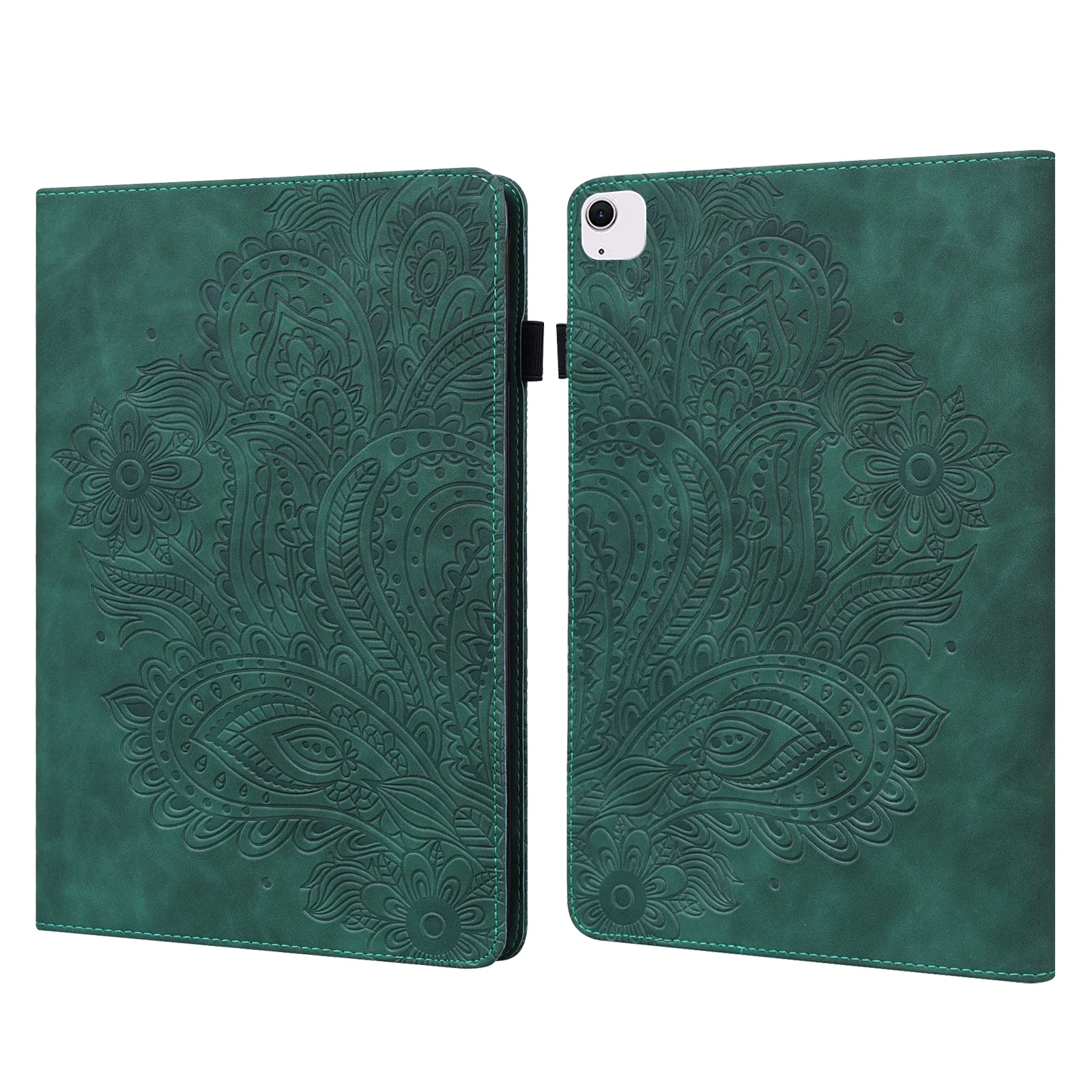 

Tablet Case For iPad Air 13 (2025) / (2024) / Pro 12.9 (2022) / (2021) / (2020) Peacock Flower Pattern Card Holder Leath
