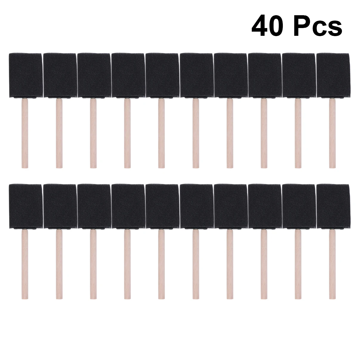 

40 PCS Sponge Painting Brushes for Kids Round Sponges Stippling Drawing Tool Reusable Wood Handle Graffiti Set Water