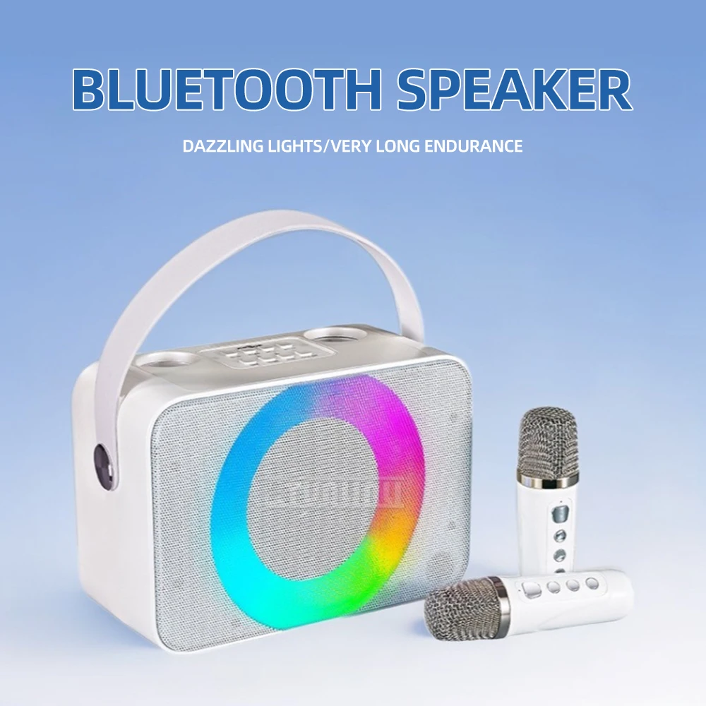 

Colorful LED Light Card Insertion Speaker with Subwoofer for Family Gathering Outdoor Player Portable Music System