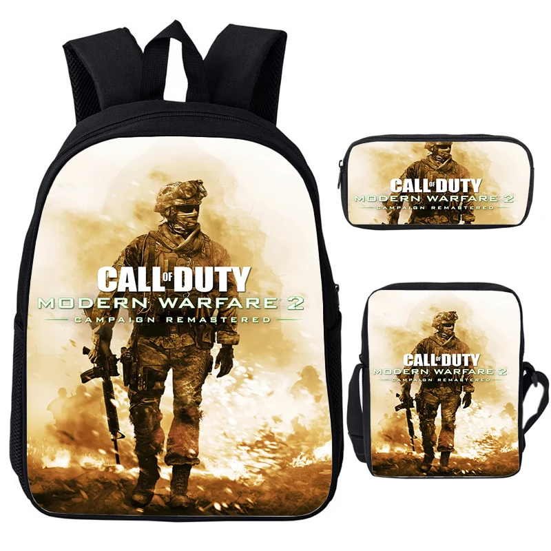 Call Of Duty Modern Warfare Backpack Student Large School Bag Girls Boys Casual Rucksack 3D Print Call Of Duty Knapsack 3pcs Set