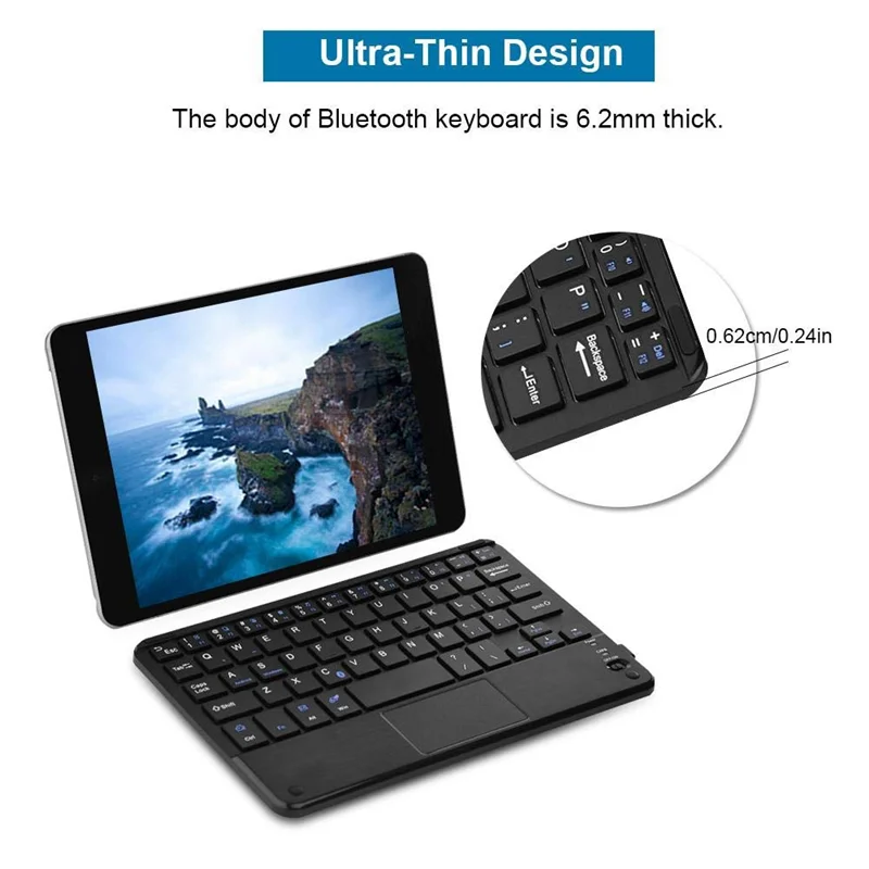 A42Z-Ultra-Slim Mini Touchpad Keyboard, Keyboard With Built-In Multi-Touch Trackpad For Smart TV HTPC PC Tablet Laptop