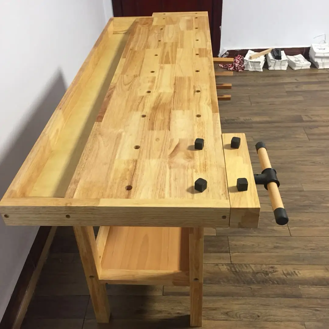 Banco de trabajo de madera maciza de haya, mesa de carpintería, escuela, hogar, Taller de madera