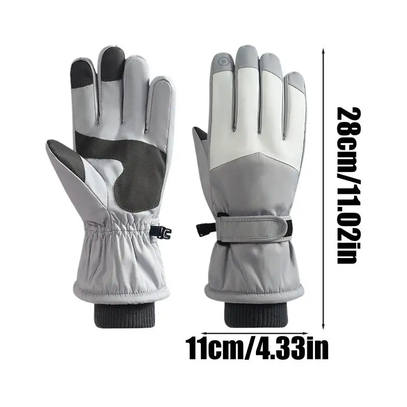 Guantes de nieve con pantalla táctil para Snowboard, guantes para clima frío para mujeres y hombres, guantes cálidos antideslizantes para esquiar, senderismo y ciclismo