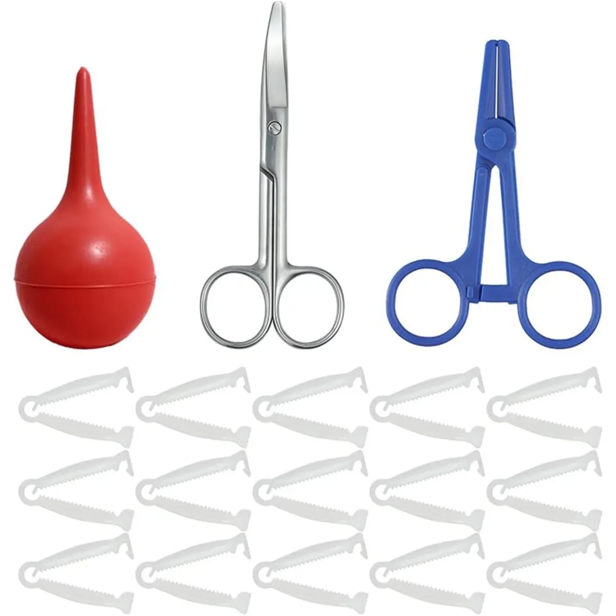 ABUA Animal Birth Kit with Curved Scissors Disposable Umbilical Clamps, Hemostat, for Puppies,Kittens,Lambs,Piglets&Calves