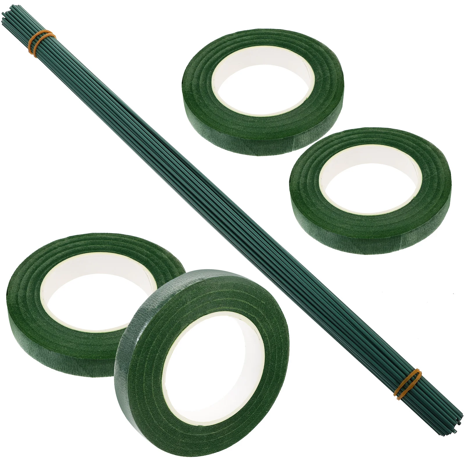 

1Set DIY Floral Stem Wires Natural Color Flexible Metal Wire Flower Stem Paper Tape Bouquet Arrangement Kit for Wedding Party