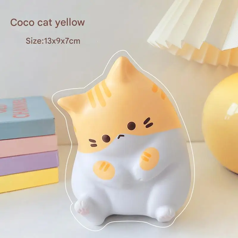 Adorable Cartoon Cat Squeeze Toys for Kids Adult Soft Pinch PU Slow Rebound Balls Pop Fidget Toys Halloween Christmas Gifts