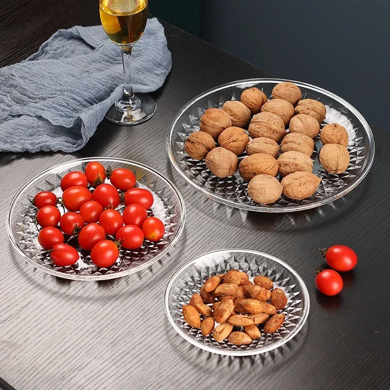 

Crystal Fruit Plate Snack Candy Desktop Decorative Plate Dance Party Wedding Tableware Bread Plate Food Container Snack Tray