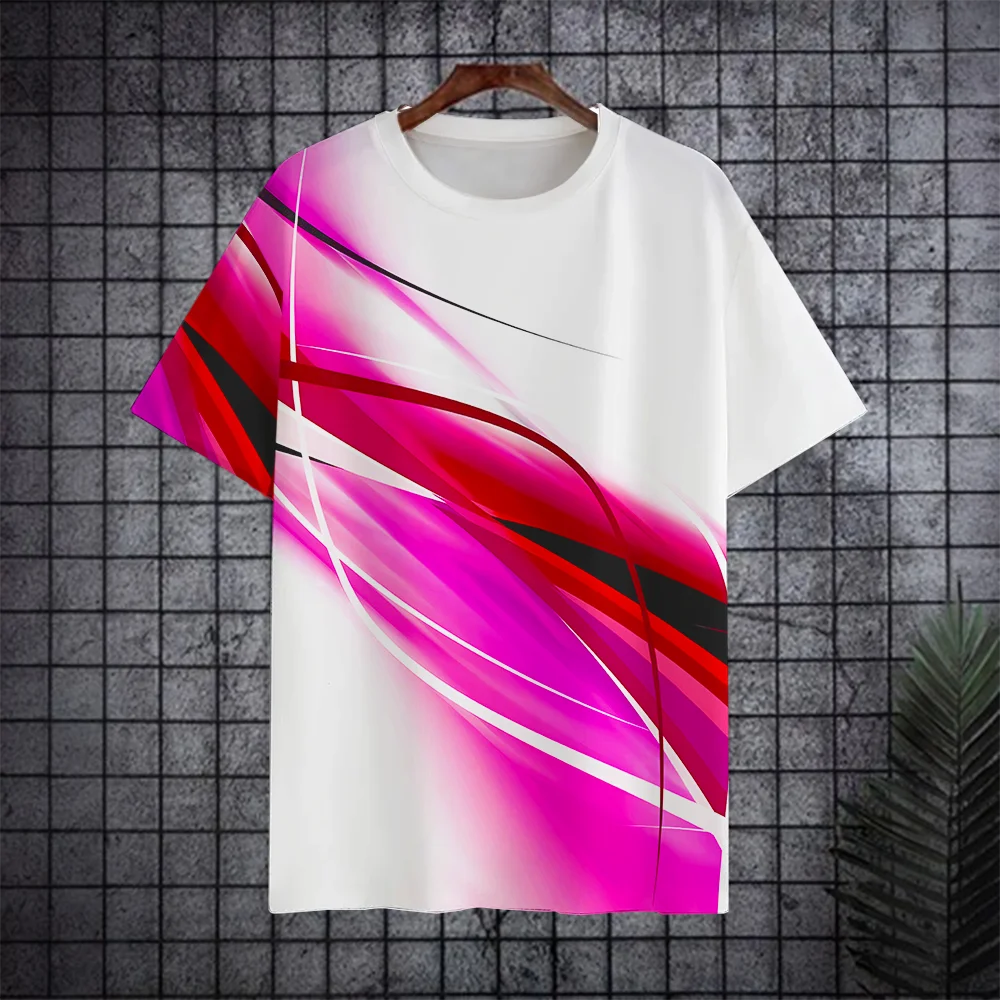 

3D printed men's shirt color flower short sleeved T-shirt casual sports T-shirt