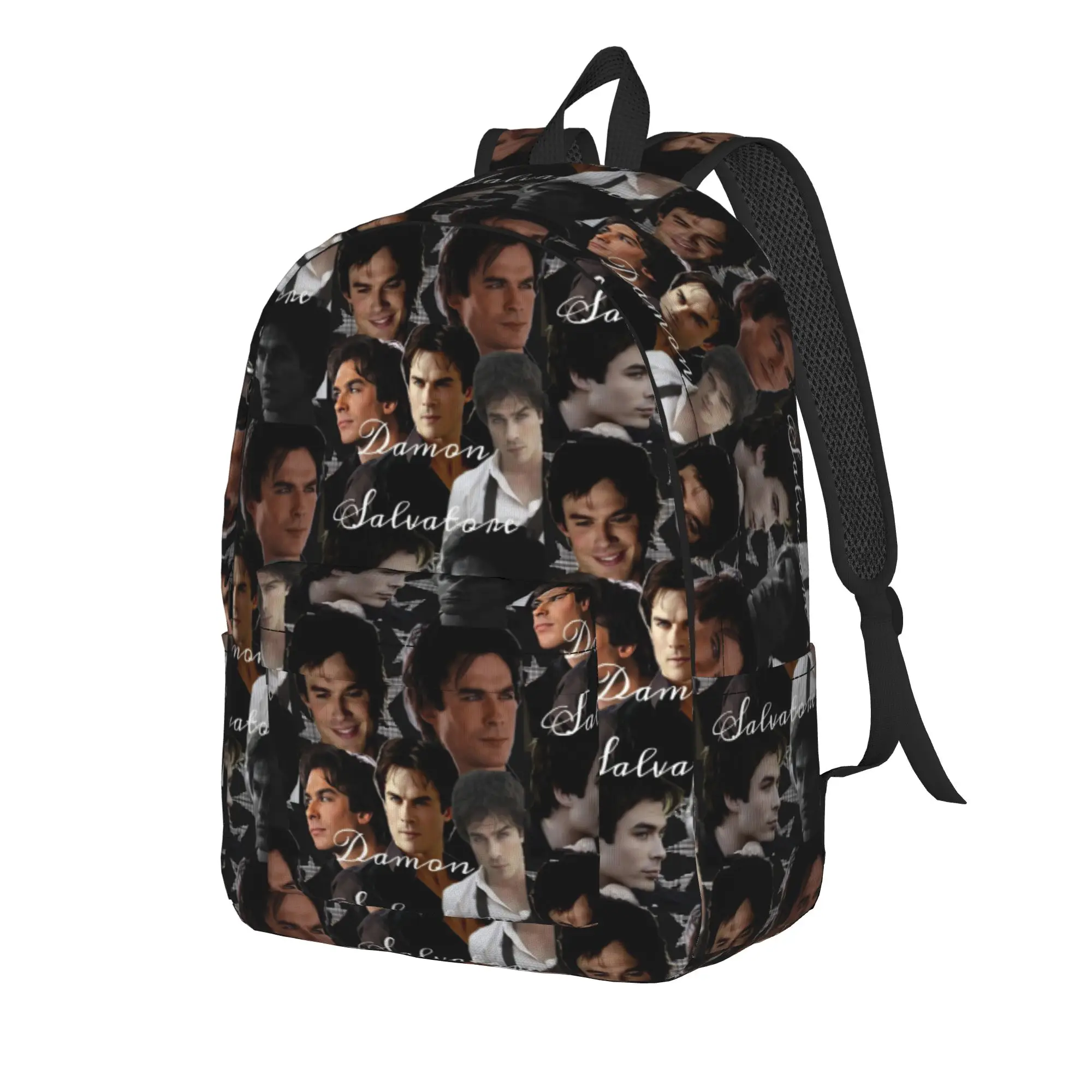 The Vampire Diaries Resuable Movie Backpack Damon Salvatore Trekking Backpacks Girl Custom Soft High School Bags Cute Rucksack