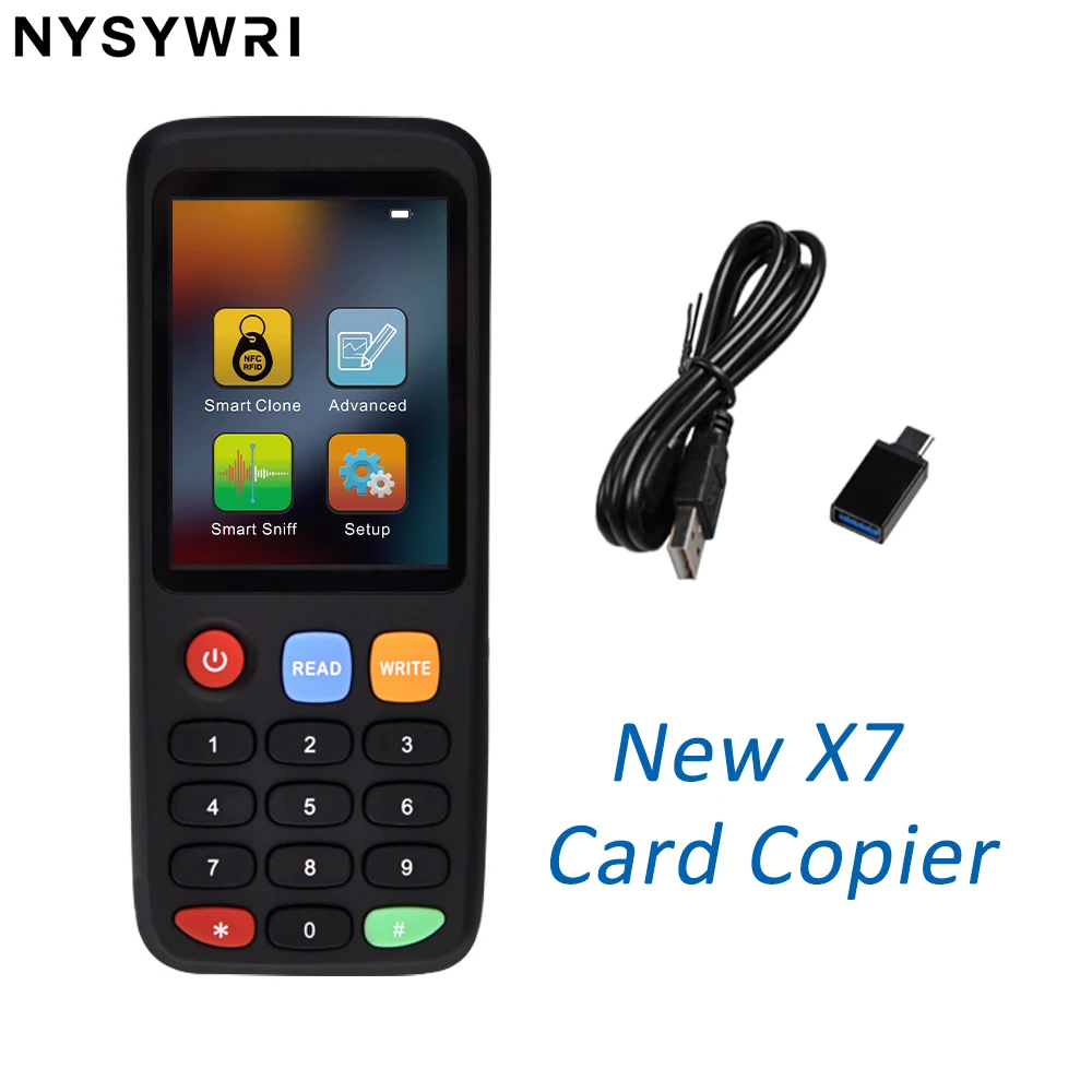 X7 RFID Smart Chip Reader IC ID Token Clone Copier 125Khz Badge Writer 13.56Mhz Tag Duplicator NFC Key tag 215 decode Programmer